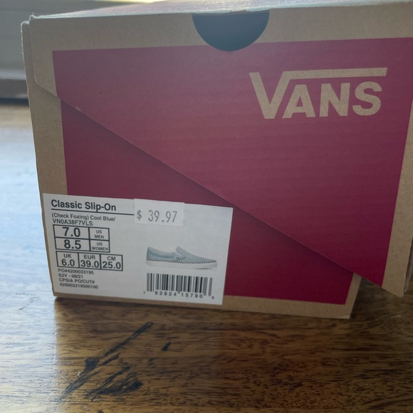 Vans Cool Blue Classic Slip-On Sneakers - Picture 2 of 5